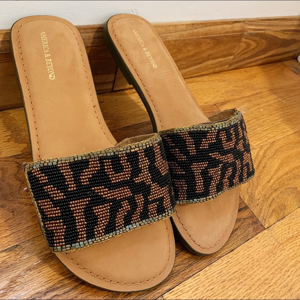 Beaded Flat Summer Sandals